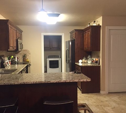 kitchen, into laundry room 