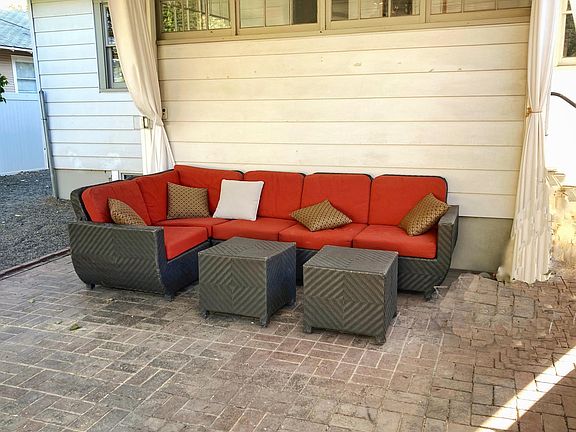 Sectional fully shaded and looks over the garden.