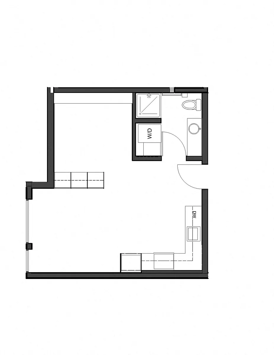 Floor plan Studio 1 Bath S6
