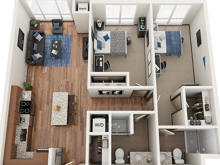 The Knoll Dinkytown B5 2x2 Floor Plan The Knoll Dinkytown B5 2x2 Floor Plan