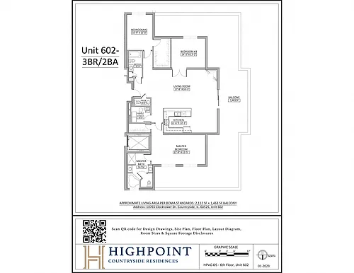 Floor plan 3 Bed 2.5 Bath Penthouse