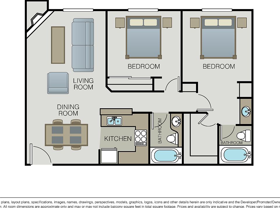 2 Bed 2 Bath - Park Place/Windsor Court