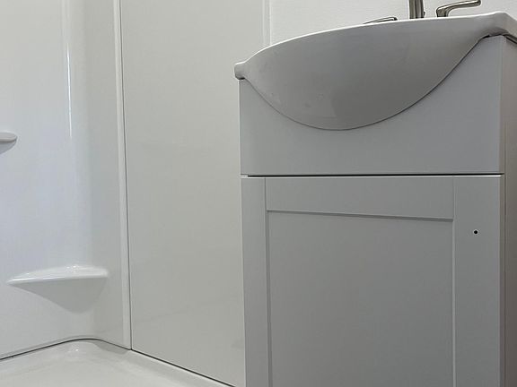 Main floor bathroom with stand up shower.