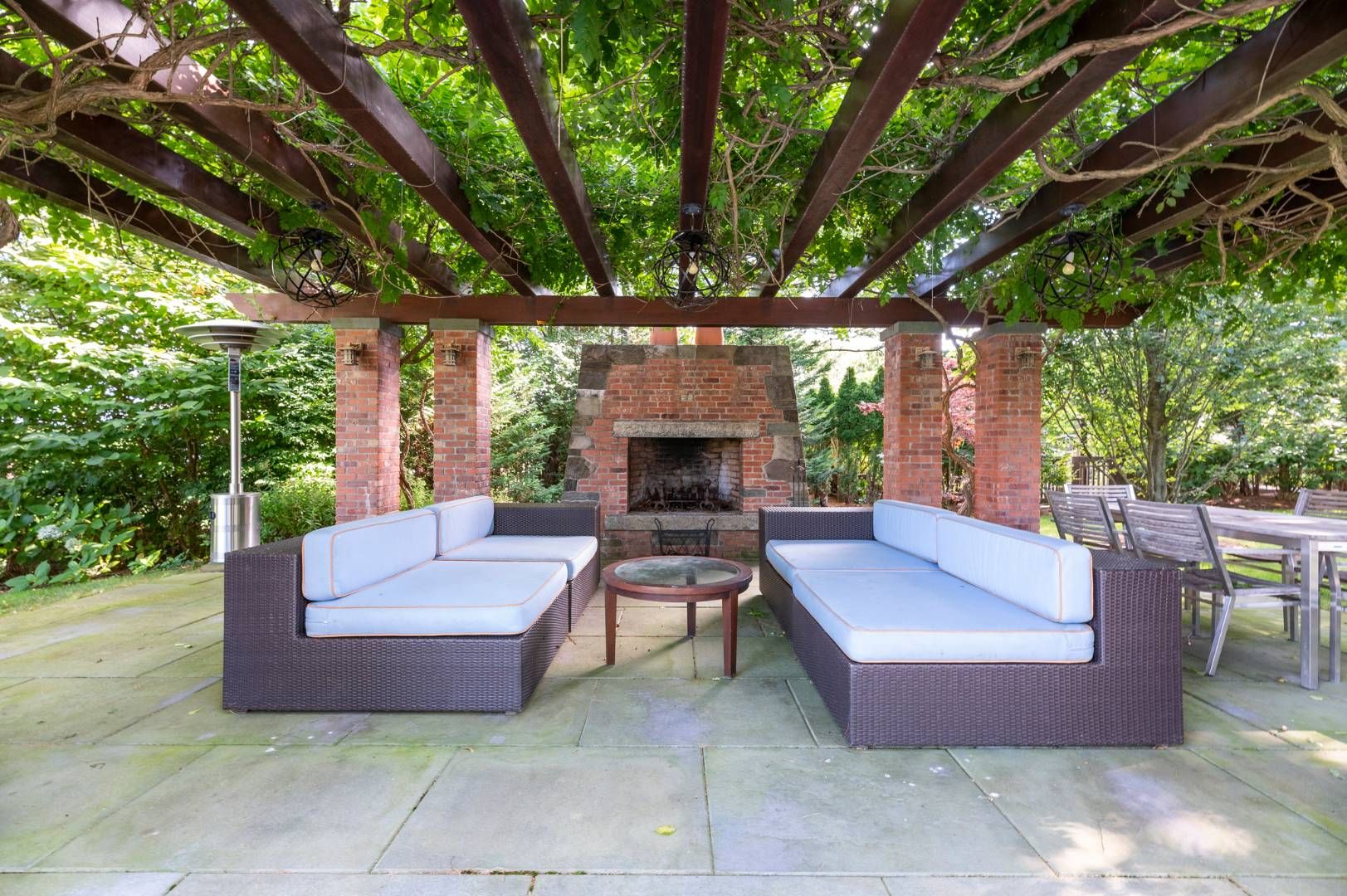 Outdoor fireplace, grill, sink