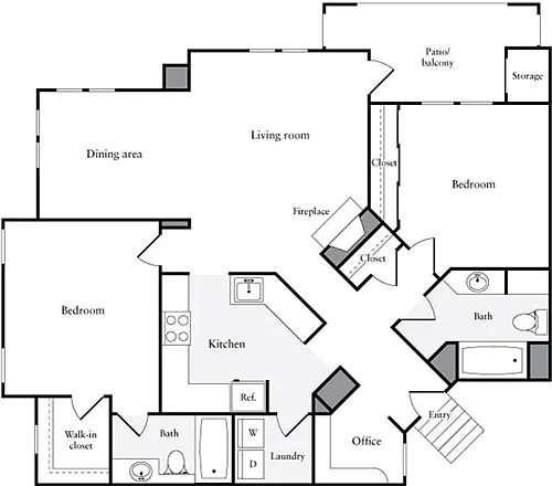 Floor plan 2 Bedrooms E