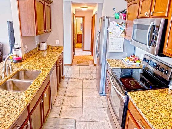 Kitchen with granite.