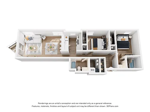 Floor plan 2 bd 2 ba C Laundry Room Balcony
