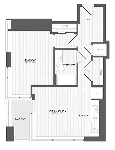 Floor plan 1 Bed/1 Bath-A8