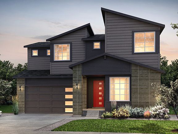 Elevation C boasts a clean, minimalistic design with angular structures, brick accents, and a stylis