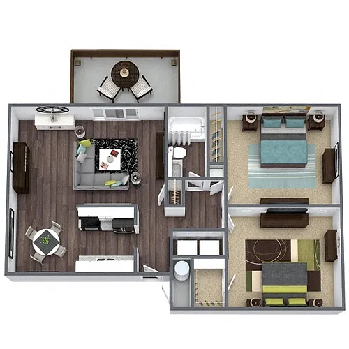 Floor plan B1: 2 Bed 1 Bath