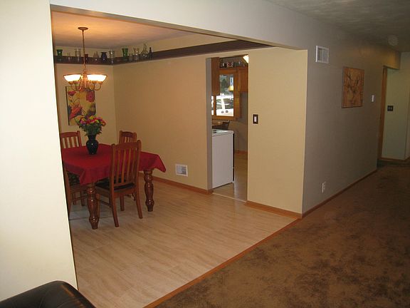 Opens up to living room