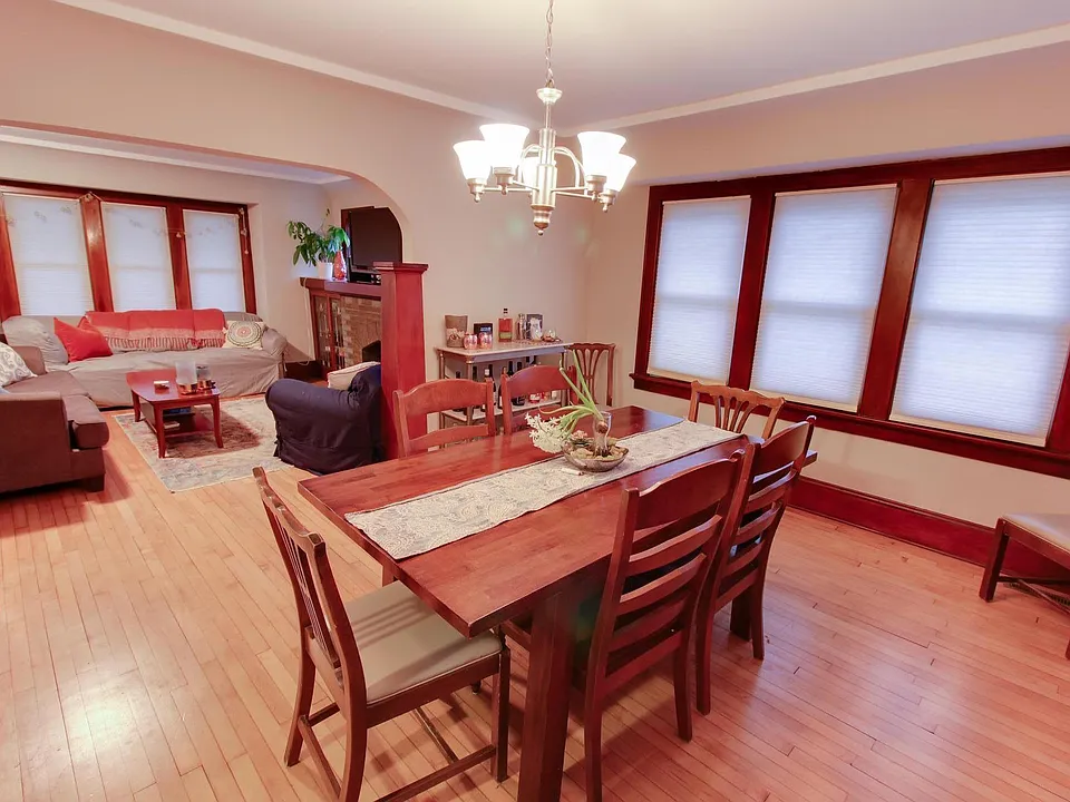Dining room open to living room.