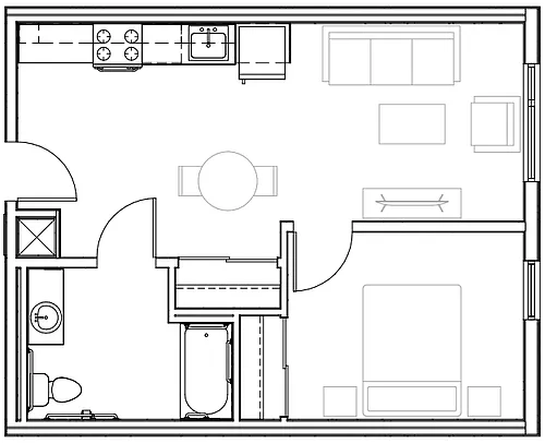 Floor plan 1 Bedroom A