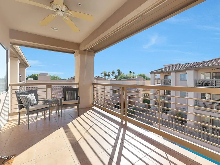 Spacious private balcony with mountain views!