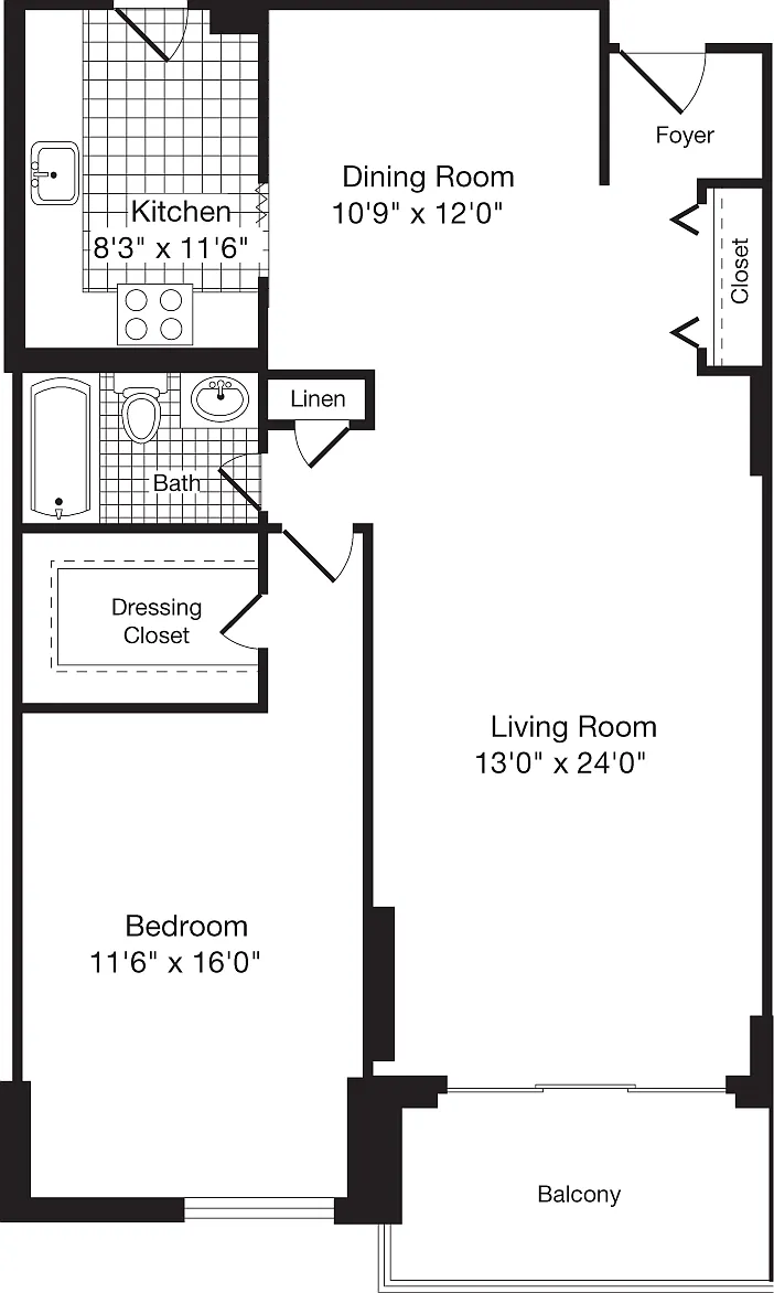 Floor plan 1 Bedroom R