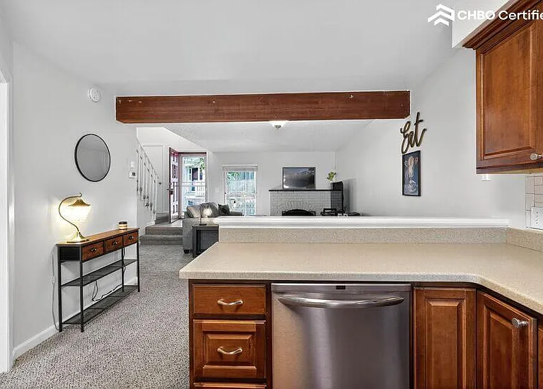 view of living space from kitchen