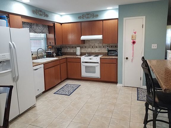 Kitchen with bar seating 