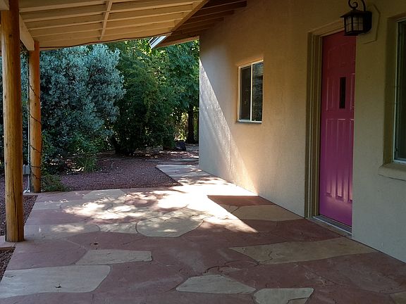Flagstone patio in courtyard