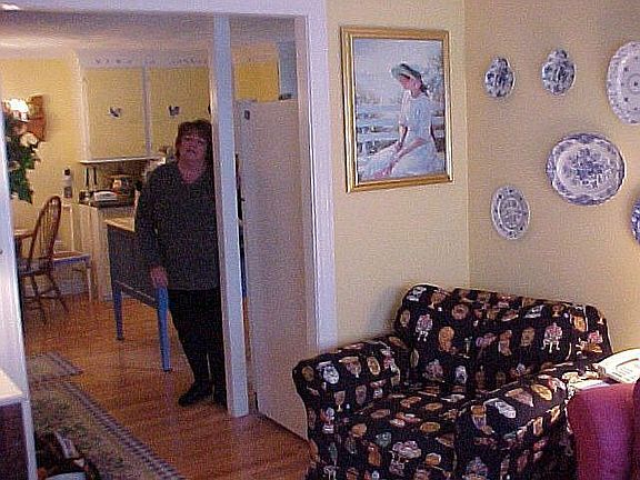 Living room into kitchen