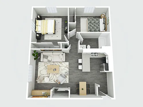 Floor plan Suites 2 Bed 1 Bath