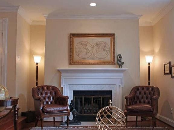 Hall with fireplace