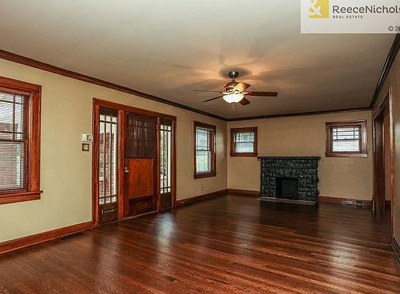 A fireplace that provides the perfect place to hang your flat screen TV or favorite piece of artwork.