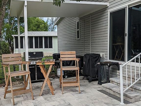 Roof over grilling area