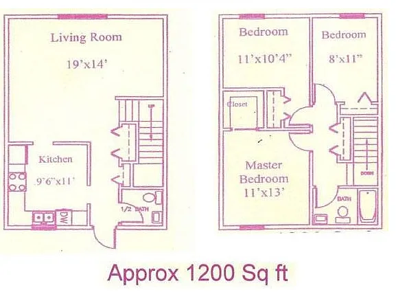 Floor plan 3 Bed 1.5 Bath
