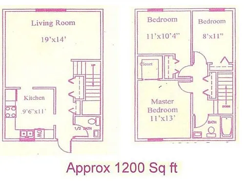 Floor plan 3 Bed 1.5 Bath