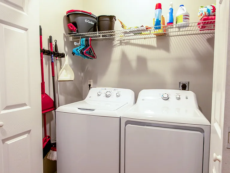 Full size washer and dryer.