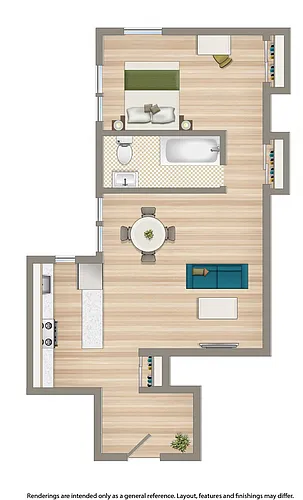 Floor plan 1 Bedroom B