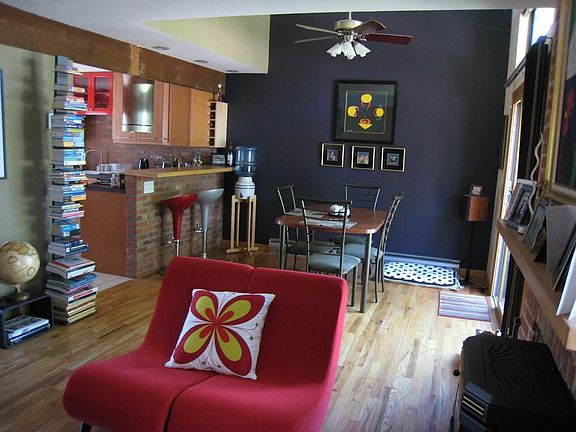 Living, dining, looking towards kitchen.