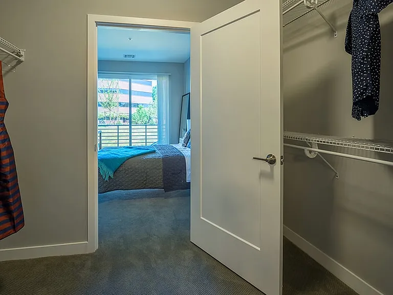 Oversized closets with open shelving