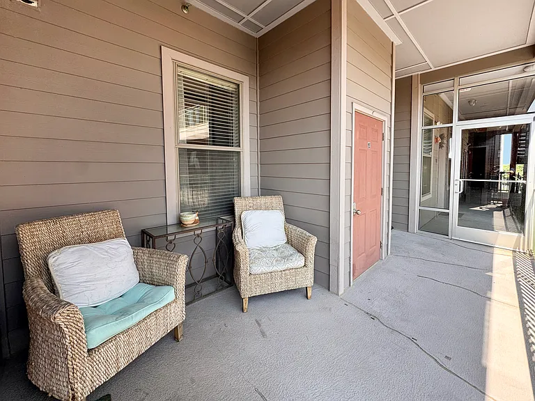 Front patio includes storage closet. There is a glass door leading to the patio with a lock for extra security & privacy