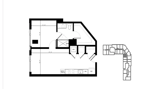 Floor plan A3 1 Bedroom