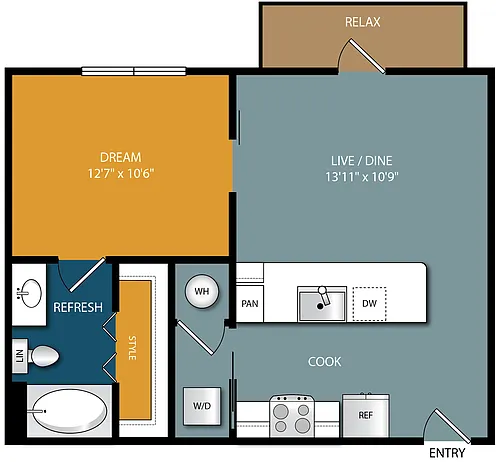 Floor plan S1b 630 Sq.Ft