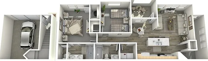 PLAN B1 TOWNHOME Floorplan Diagram