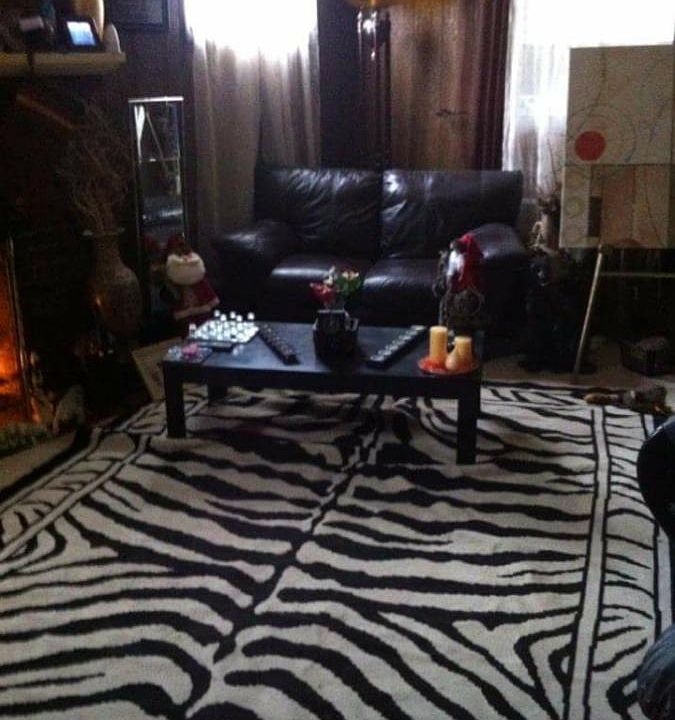 Living room with remote controlled fireplace