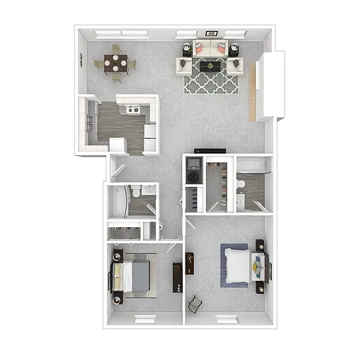 Floor plan Newly Renovated Lux 2 Bedroom