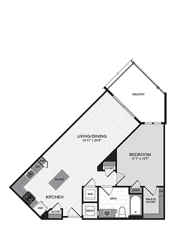Floor plan 1M w/ Balcony