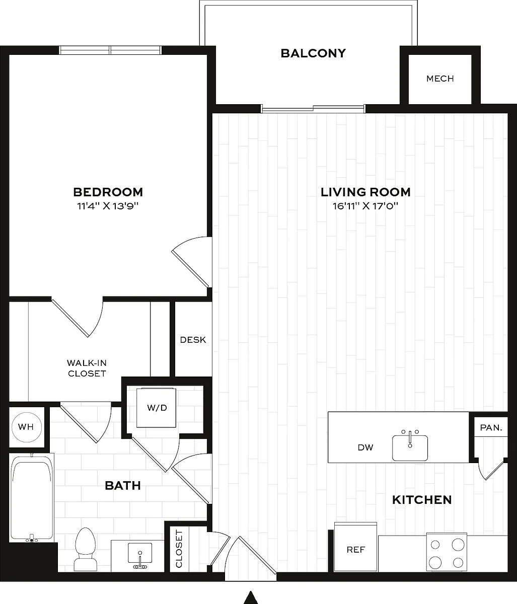 Floor plan 1 Bed/1 Bath-B4