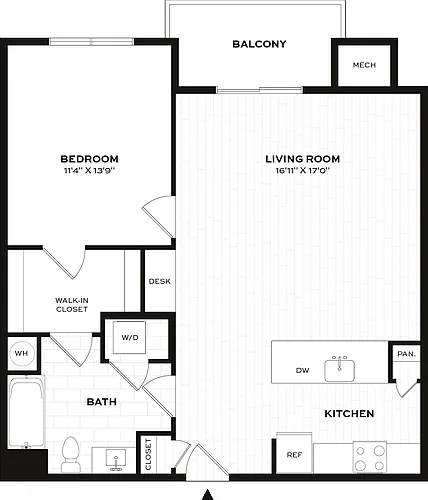 Floor plan 1 Bed/1 Bath-B4