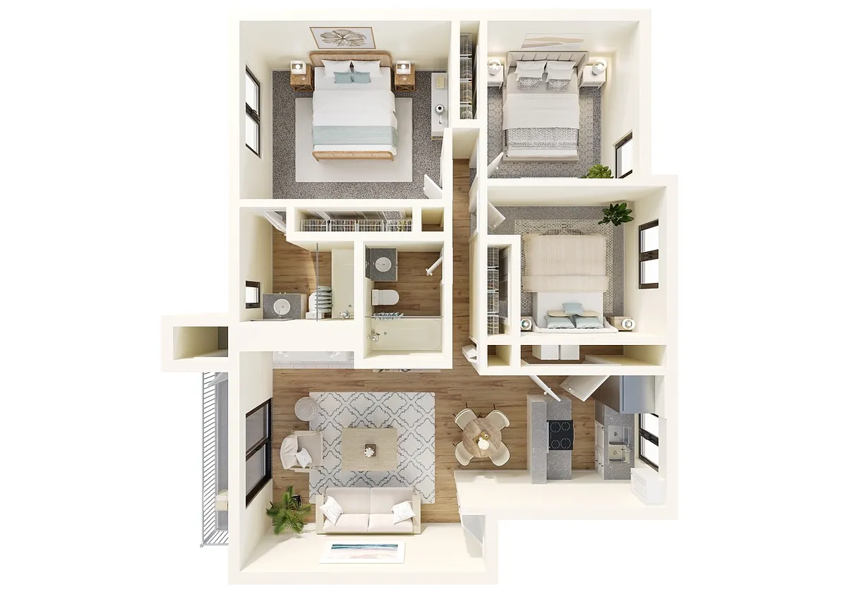 Floor plan C1 with In Home Laundry