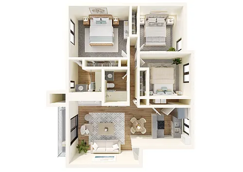 Floor plan C1 with In Home Laundry