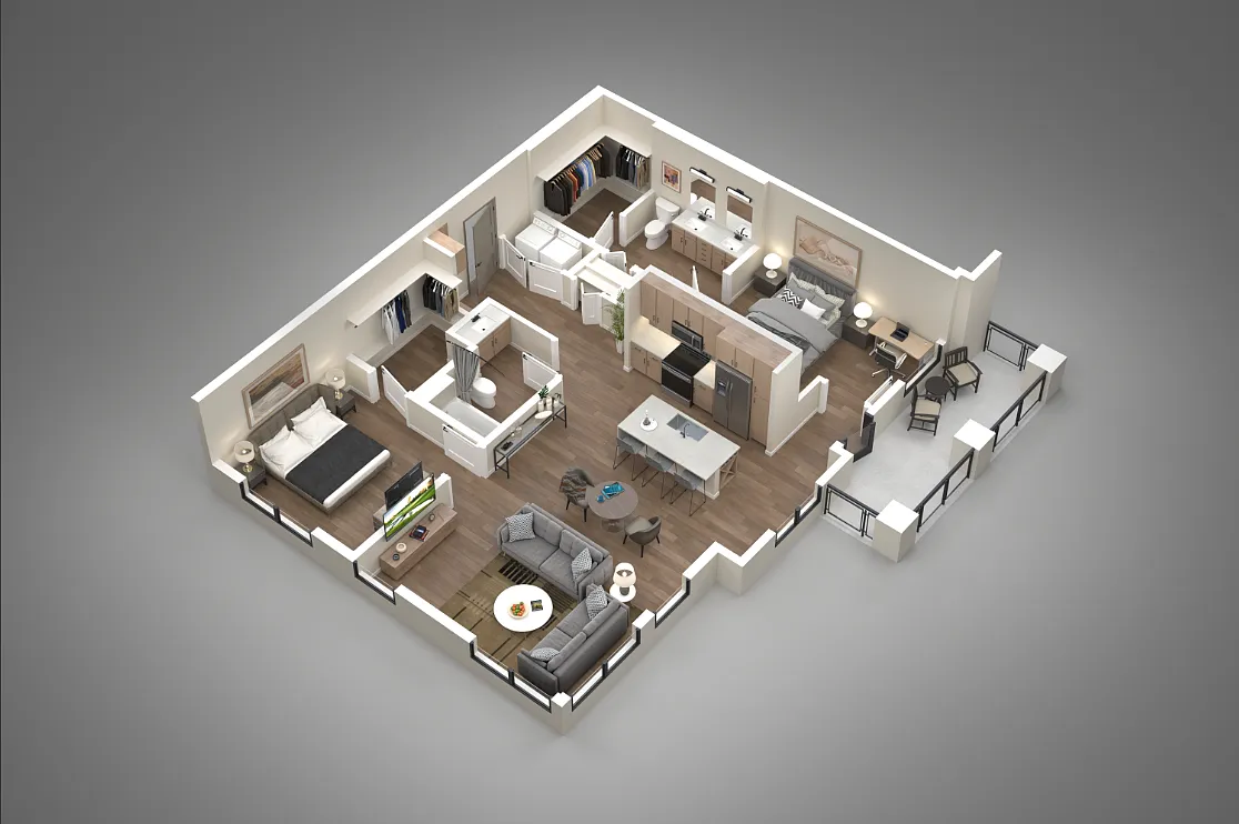 Floor plan 2 Bed/2 Bath