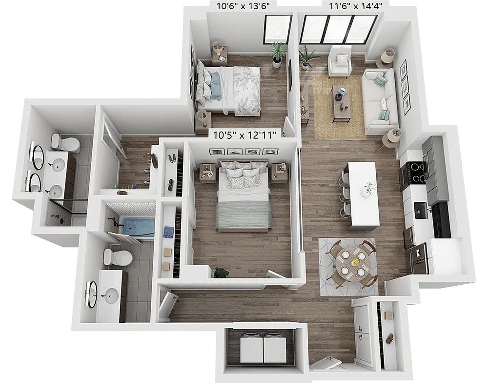 Floor plan Two Bedroom B2L