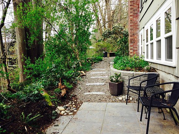 Entry path along west side of our house.
