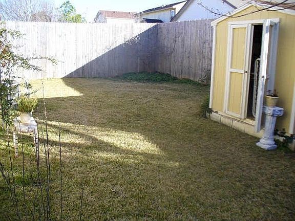 Back yard and storage building