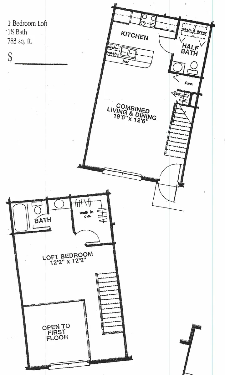 Floor plan 1 Bedroom Loft