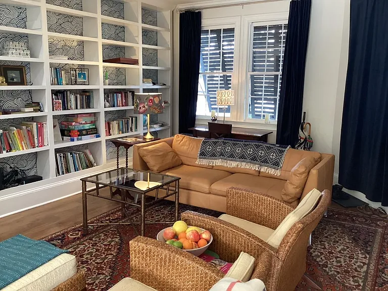 Living room with computer station/desk